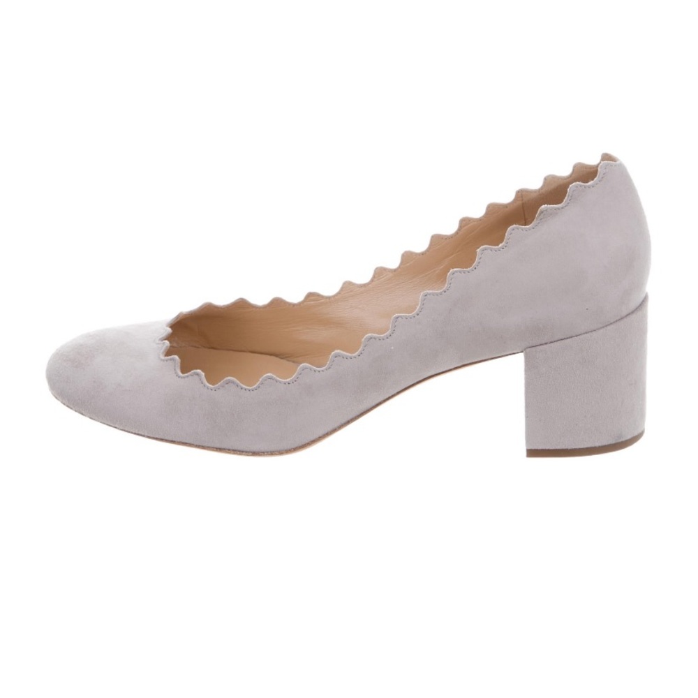 Authentic Chloe suede scalloped pumps